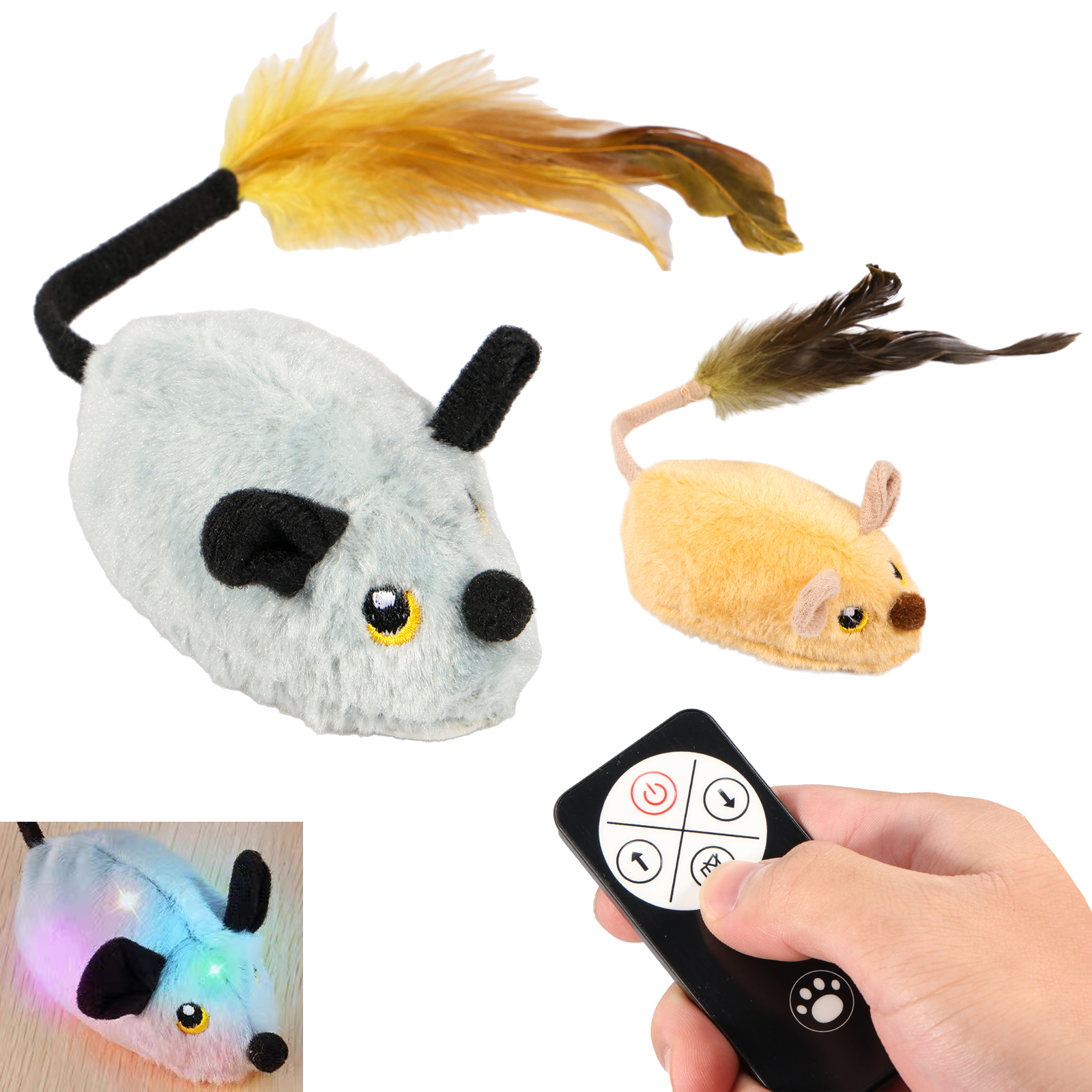 Auto Mouse Mover - Gato mouse interativo brinquedos de pelúcia