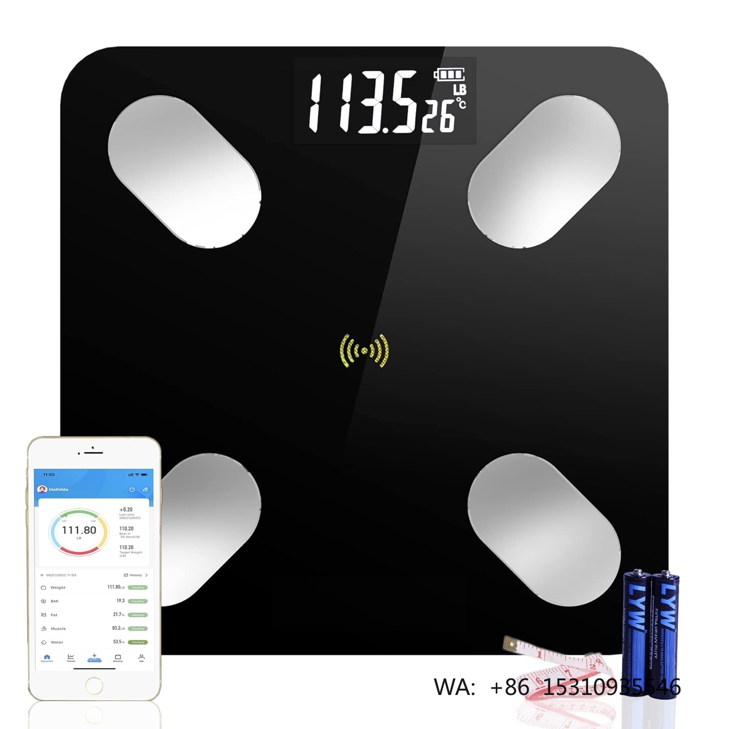 Body Fat Scale Smart - Balança Digital Inteligente para Peso e