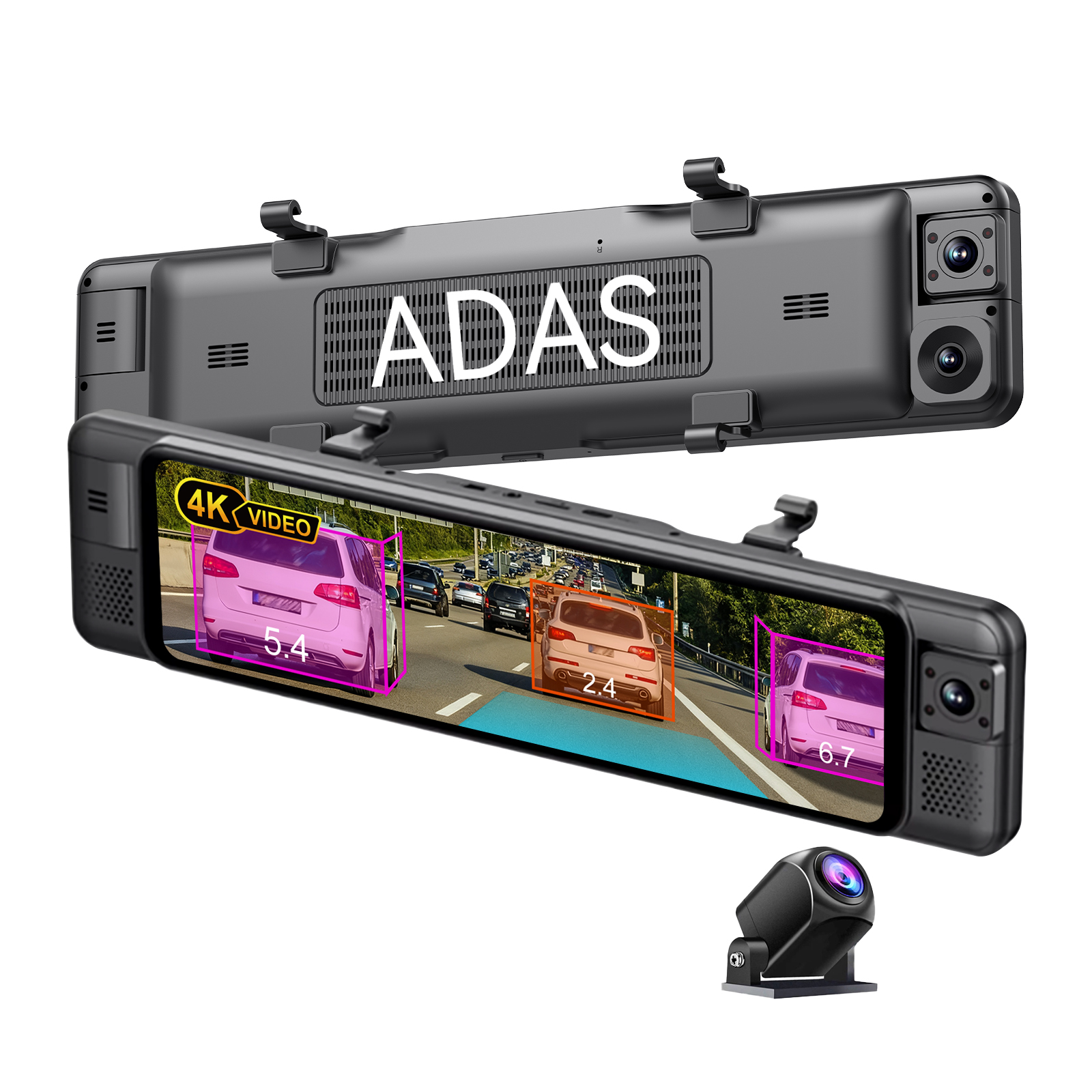 Panoramic Dash Cam 360 - ADINKAM Câmera de Painel 4K de