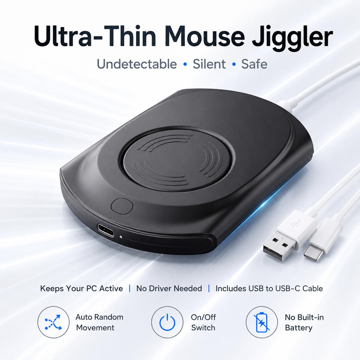 Auto Mouse Mover - Dispositivo de movimentação de mouse ultrafino,