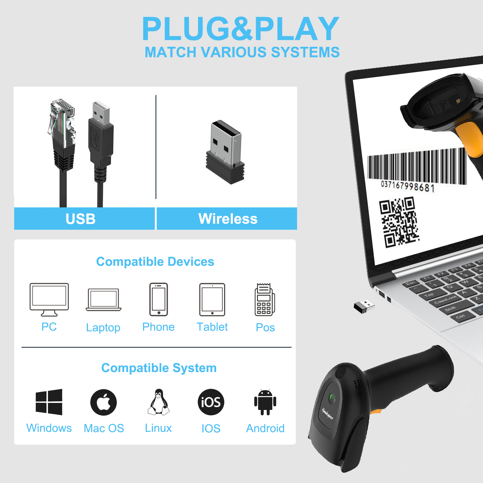 Leitor de Código de Barras Sem - Barcode Scanner Wireless avaliação e preço