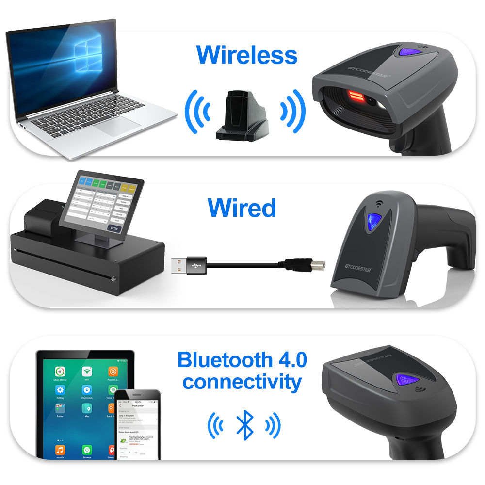 Gtcodestar X-1801B qr 1d 2d có - Barcode Scanner Wireless avaliação e preço