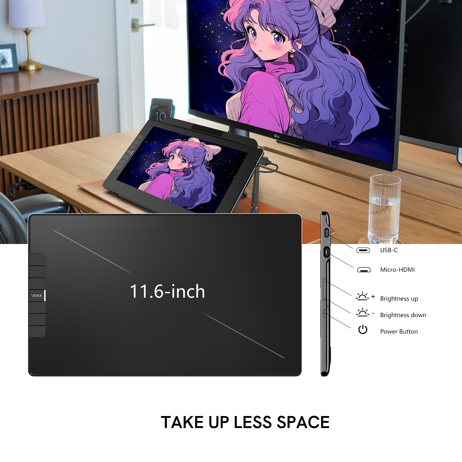 Tela grande 11.6 Polegada veik - Digital Drawing Tablet avaliação e preço