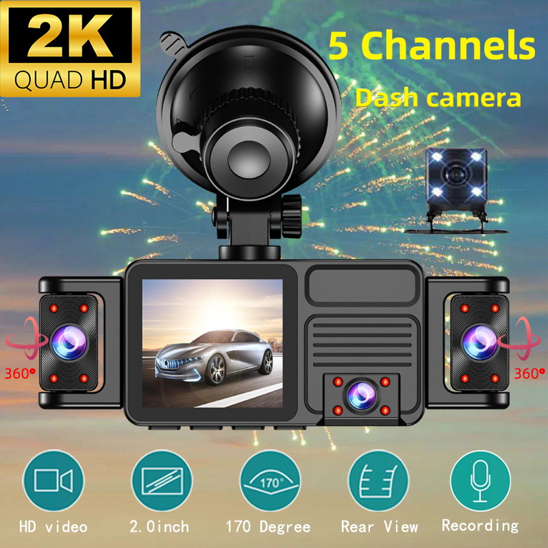 5 Canais 360 °   Câmera Veicul - Panoramic Dash Cam 360 avaliação e preço