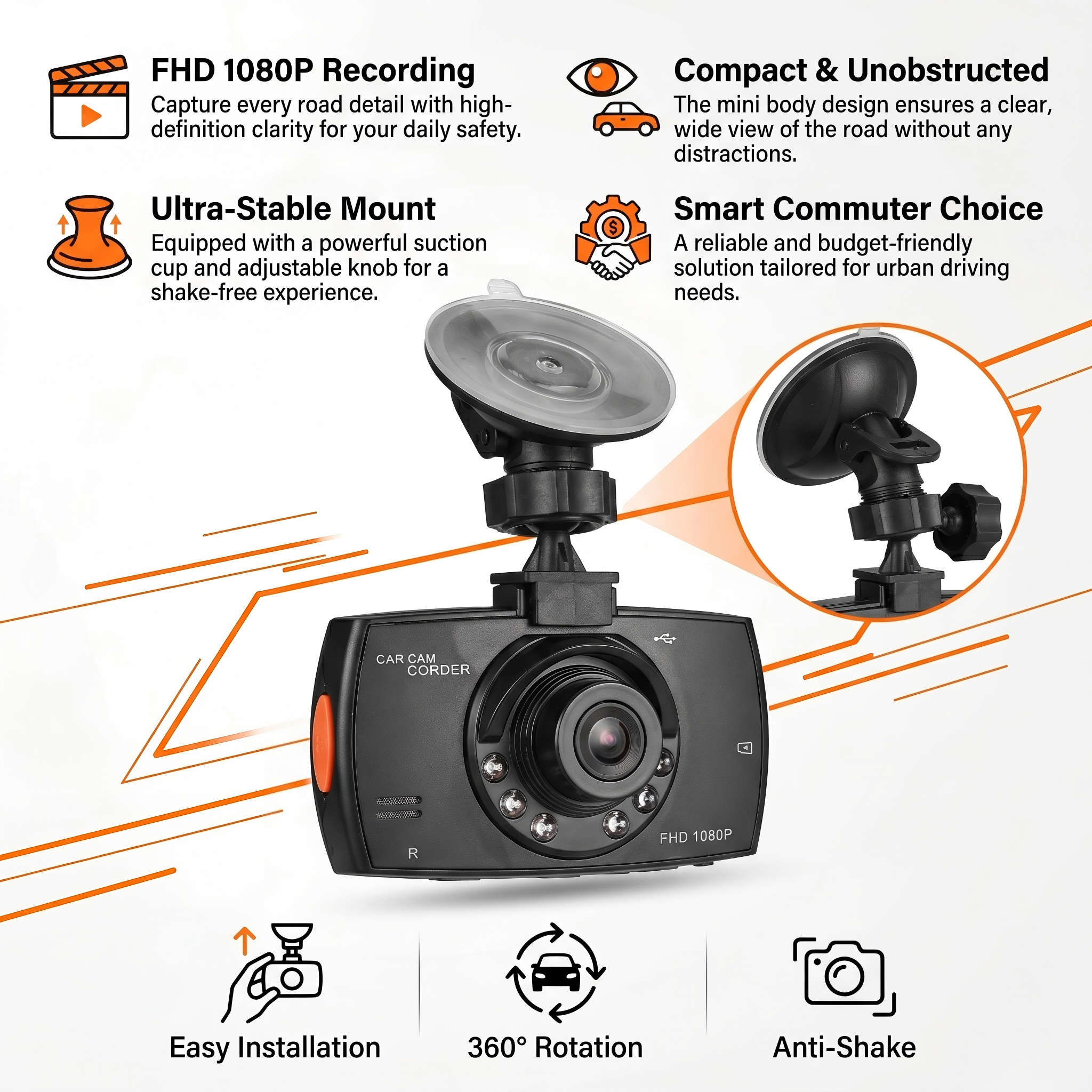 Câmera de Painel Panorâmica Ul - Panoramic Dash Cam 360 avaliação e preço