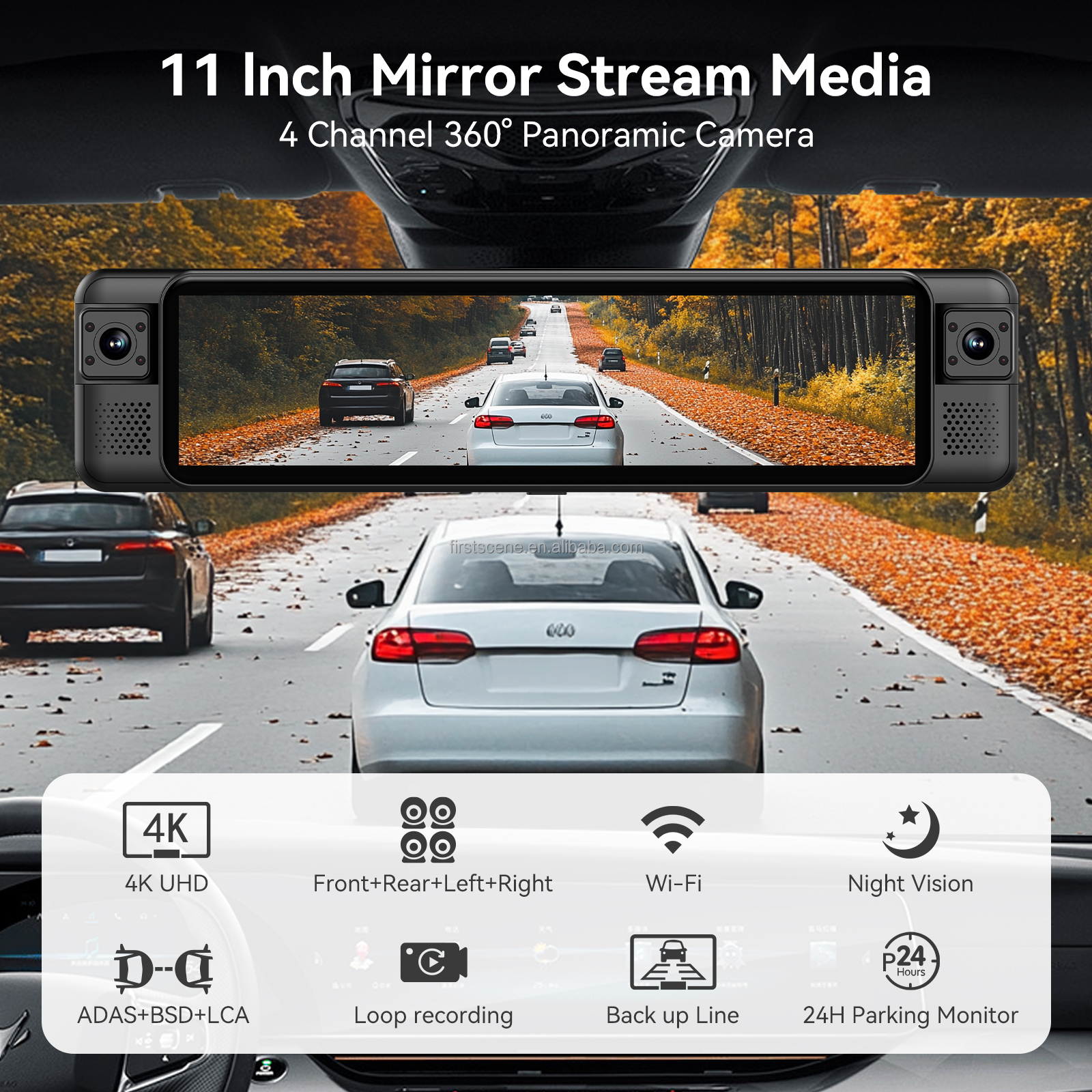 ADINKAM Câmera de Painel 4K de - Panoramic Dash Cam 360 avaliação e preço