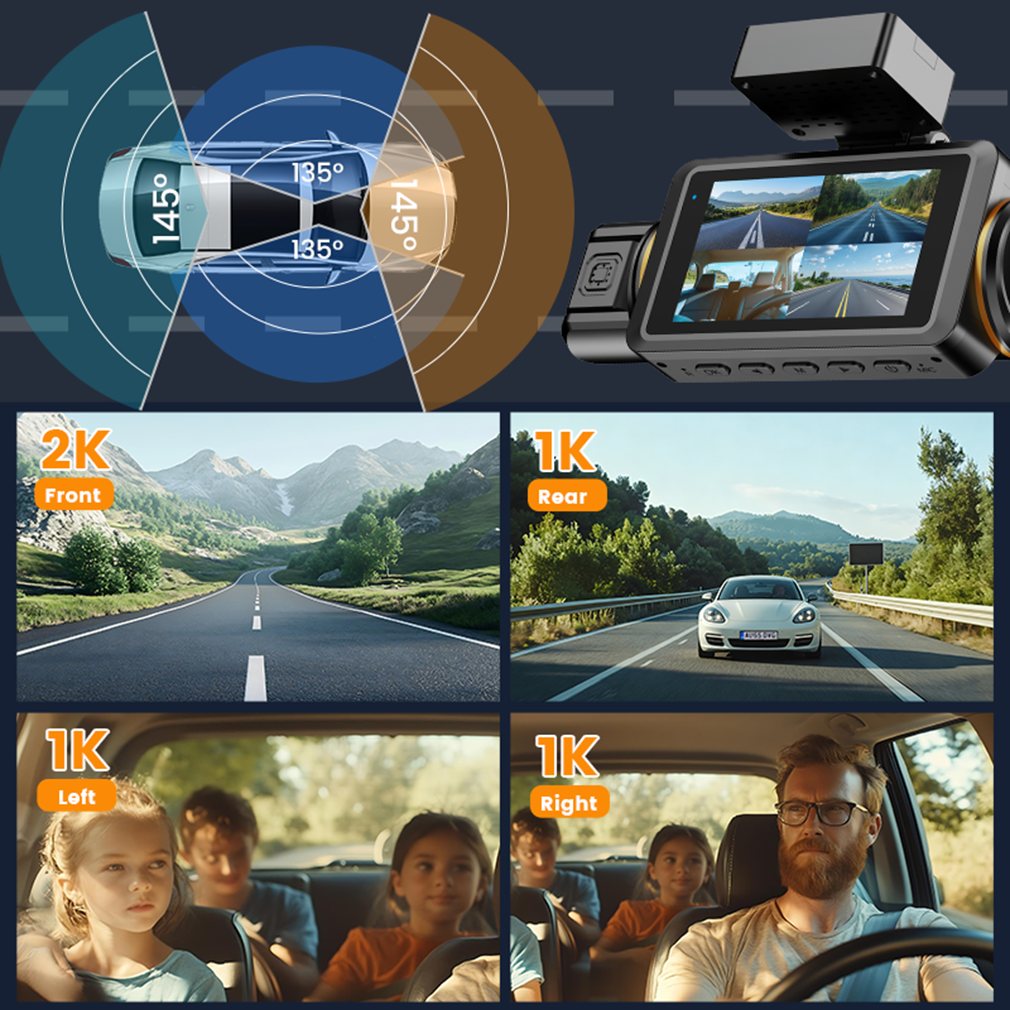 Câmera Veicular 2K de 4 Canais - Panoramic Dash Cam 360 avaliação e preço