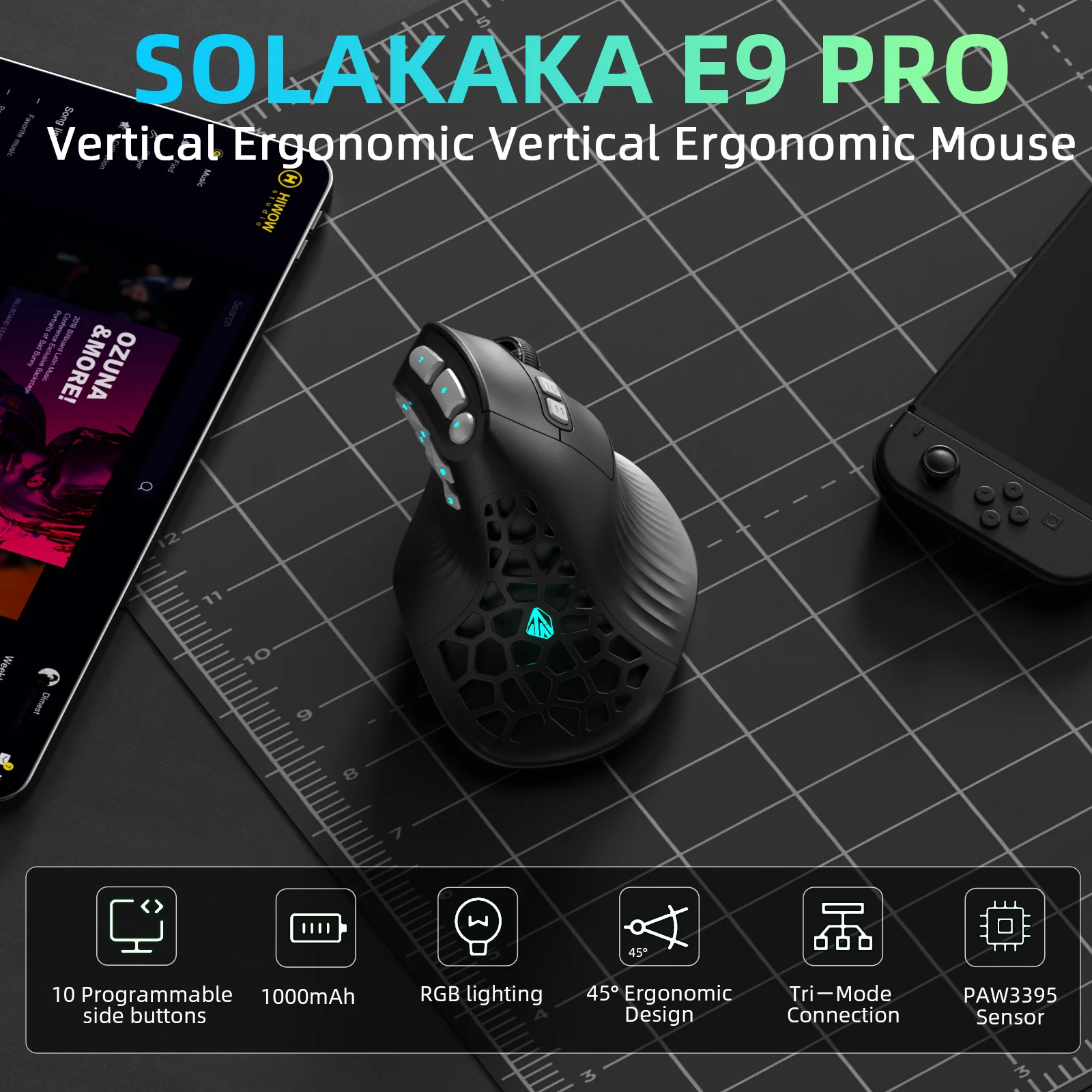 Mouse Vertical SOLAKAKA E9 Pro - Auto Mouse Mover avaliação e preço