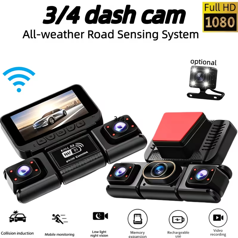 3/4CH WiFi 360 °   Câmera Pano - Panoramic Dash Cam 360 avaliação e preço