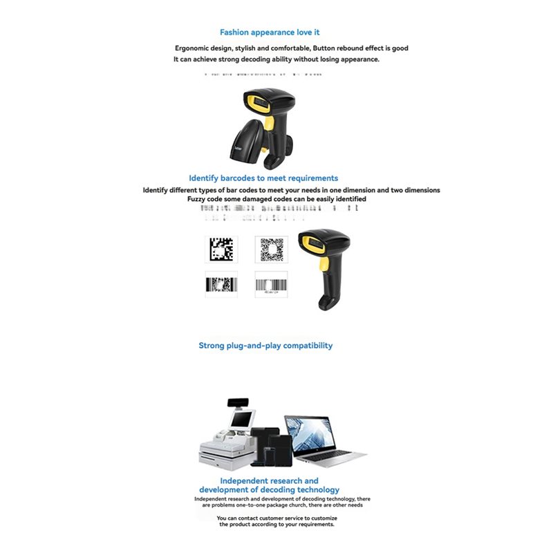 Scanner de Código de Barras Se - Barcode Scanner Wireless avaliação e preço